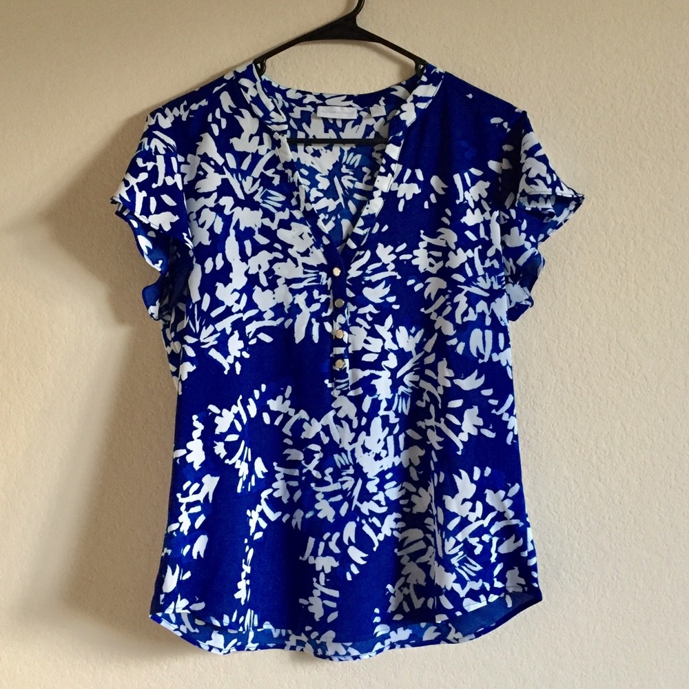 Blue Floral Blouse